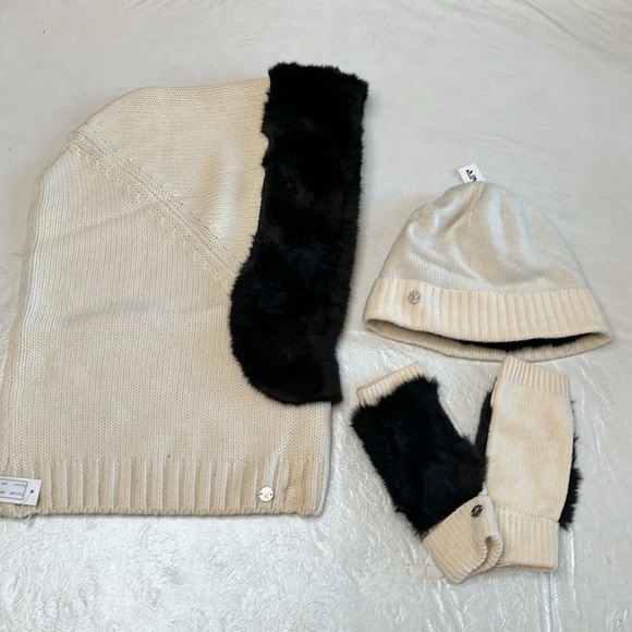 Spyder BEANIE, GLOVE, COWLNECK SCARF - cream - Picture 13 of 13